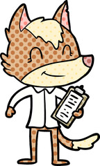 friendly cartoon wolf boss