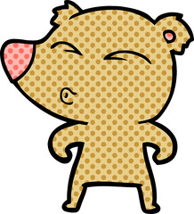 cartoon whistling bear