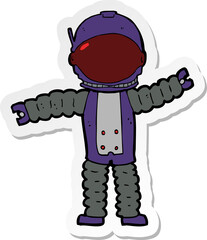 sticker of a cartoon astronaut