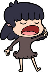 cartoon woman talking loudly