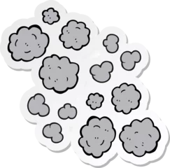 Behang sticker of a cartoon smoke clouds © lineartestpilot
