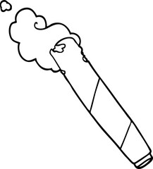 line drawing cartoon smoking joint