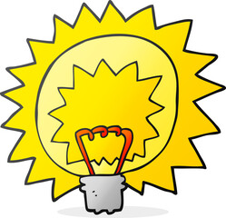freehand drawn cartoon light bulb