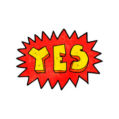 cartoon yes sign