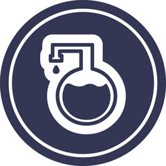 chemical vial circular icon symbol