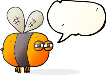 freehand drawn speech bubble cartoon angry bee