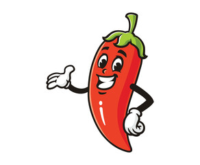 chili cartoon mascot illustration character vector clip art
