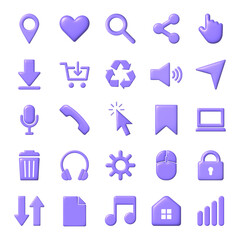 Big set of 3D infographics icons. 3D vector illustration.