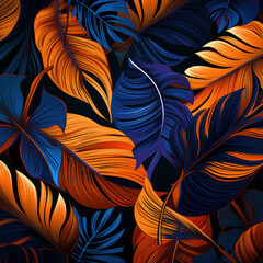 Leaves exotic jungle background pattern summer wallpaper illustration seamless botanical print floral background plant