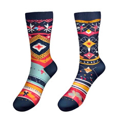 A pair of colorful socks isolated AI generative