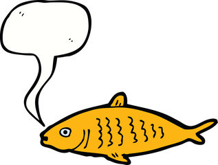 cartoon fish with speech bubble
