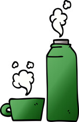 cartoon doodle hot drink in flask