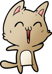 happy cartoon cat