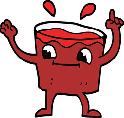 cartoon doodle glass tumbler