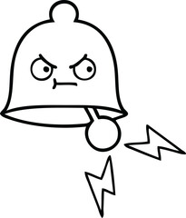 line drawing cartoon of a ringing bell