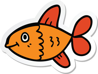 sticker of a cartoon fish