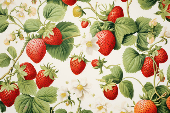 Summer background nature healthy illustration red fresh background strawberry food pattern berries