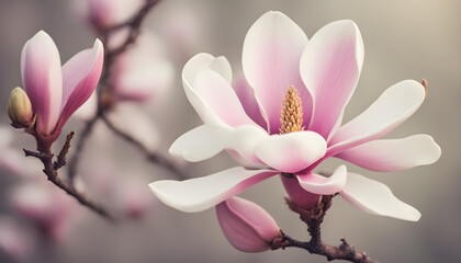 magnolia flower in the garden.