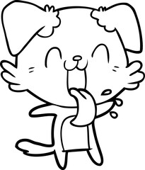 cartoon panting dog