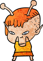 cute cartoon alien girl
