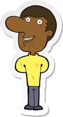 sticker of a cartoon happy man