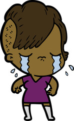 cartoon crying girl