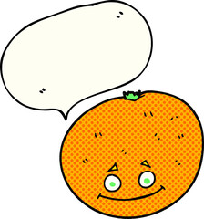 freehand drawn comic book speech bubble cartoon orange
