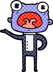 cartoon weird alien communicating