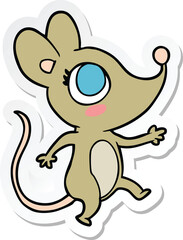 Obraz na płótnie Canvas sticker of a cartoon mouse