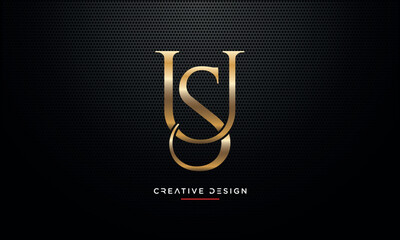 Alphabet letters icon logo SU or US monogram