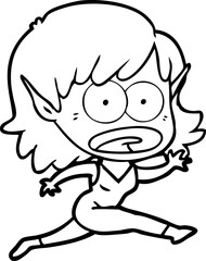 cartoon shocked elf girl