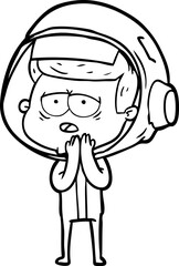 cartoon tired astronaut