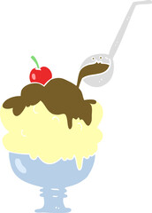 flat color illustration of ice cream