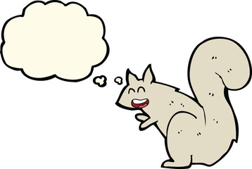 cartoon squirrel with thought bubble