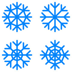 Snowflakes illustration clip art blue minimalistic style winter elements set design template blank