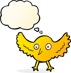 cartoon bird with thought bubble