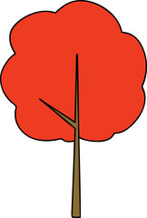 hand drawn quirky cartoon tree