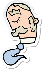 sticker of a cartoon man with mustache