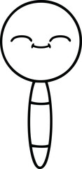 line drawing cartoon of a magnifying glass