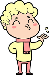 cartoon man pouting