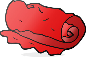 freehand drawn cartoon rolled towel