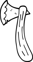 line drawing cartoon axe