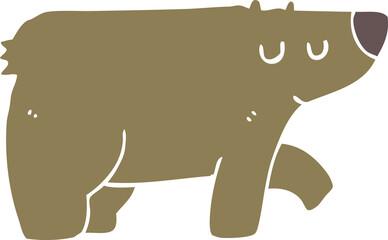 flat color style cartoon bear
