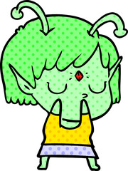 cartoon alien girl