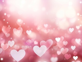 White heart bokeh on pink background, valentine concept