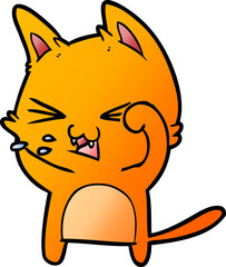 cartoon cat hissing