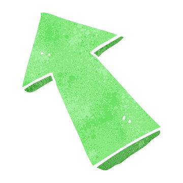 freehand retro cartoon pointing arrow