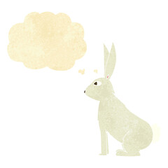 cartoon rabbit with thought bubble