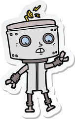 sticker of a cartoon robot