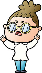 cartoon annoyed woman